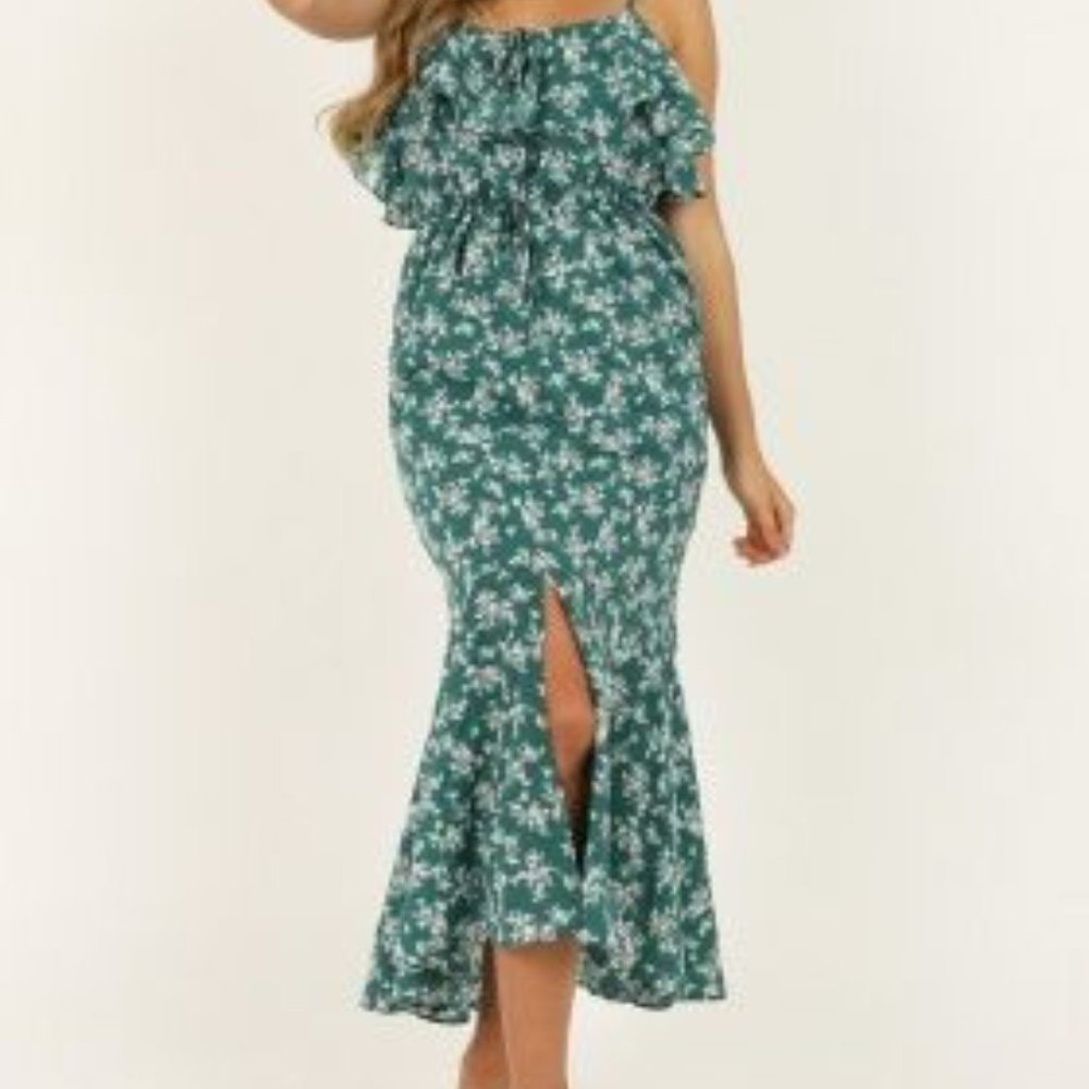 Showpo Chasing Butterflies Green Maxi Dress Sz 1X - Picture 2 of 2